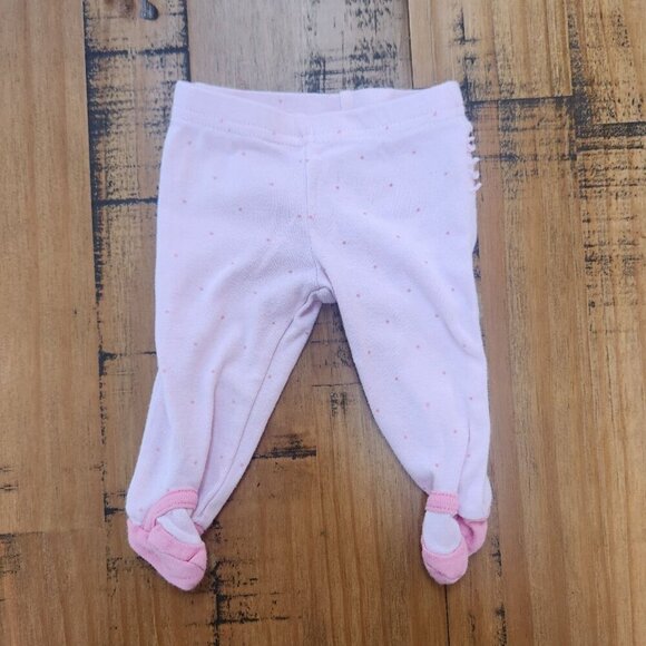 BUNDLE (5) Baby Girl Pants Footies Pink Purple Clothing Bundle NB 0-3 Months - Picture 4 of 13